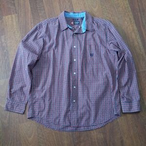 Chaps Men's Plaid Long Sleeve Button Down